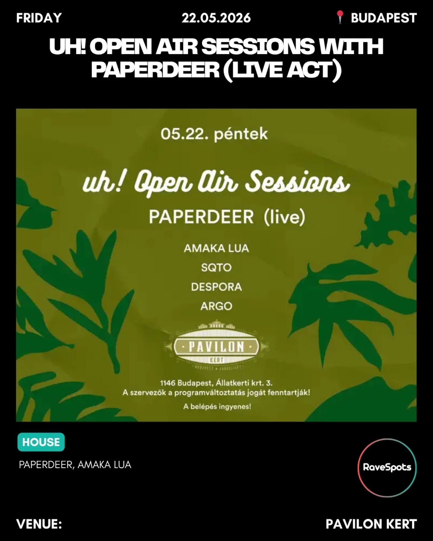 uh! Open Air Sessions with PAPERDEER (live act)