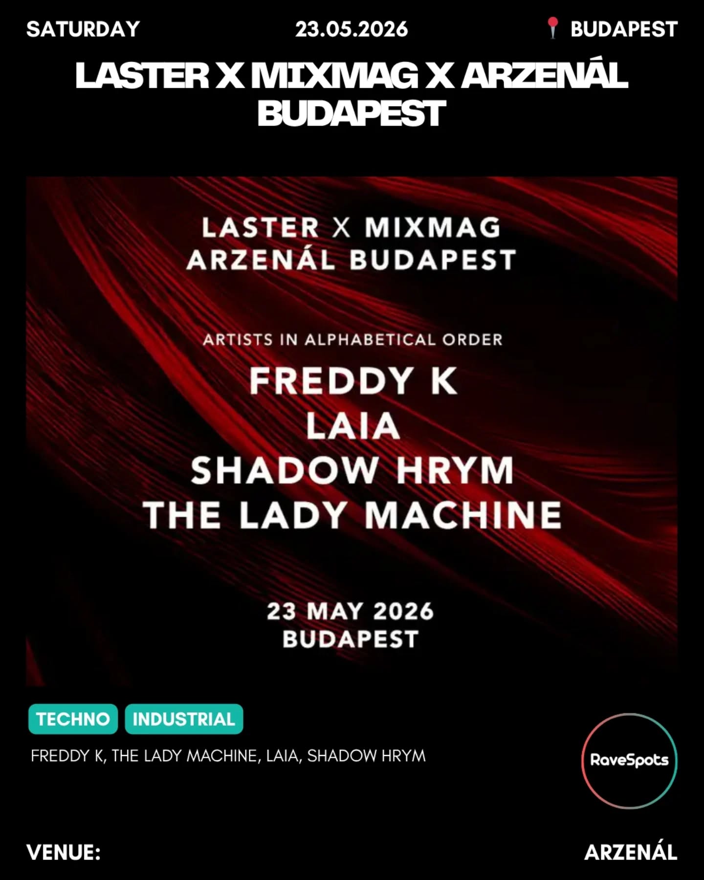LASTER x MIXMAG x Arzenál BUDAPEST
