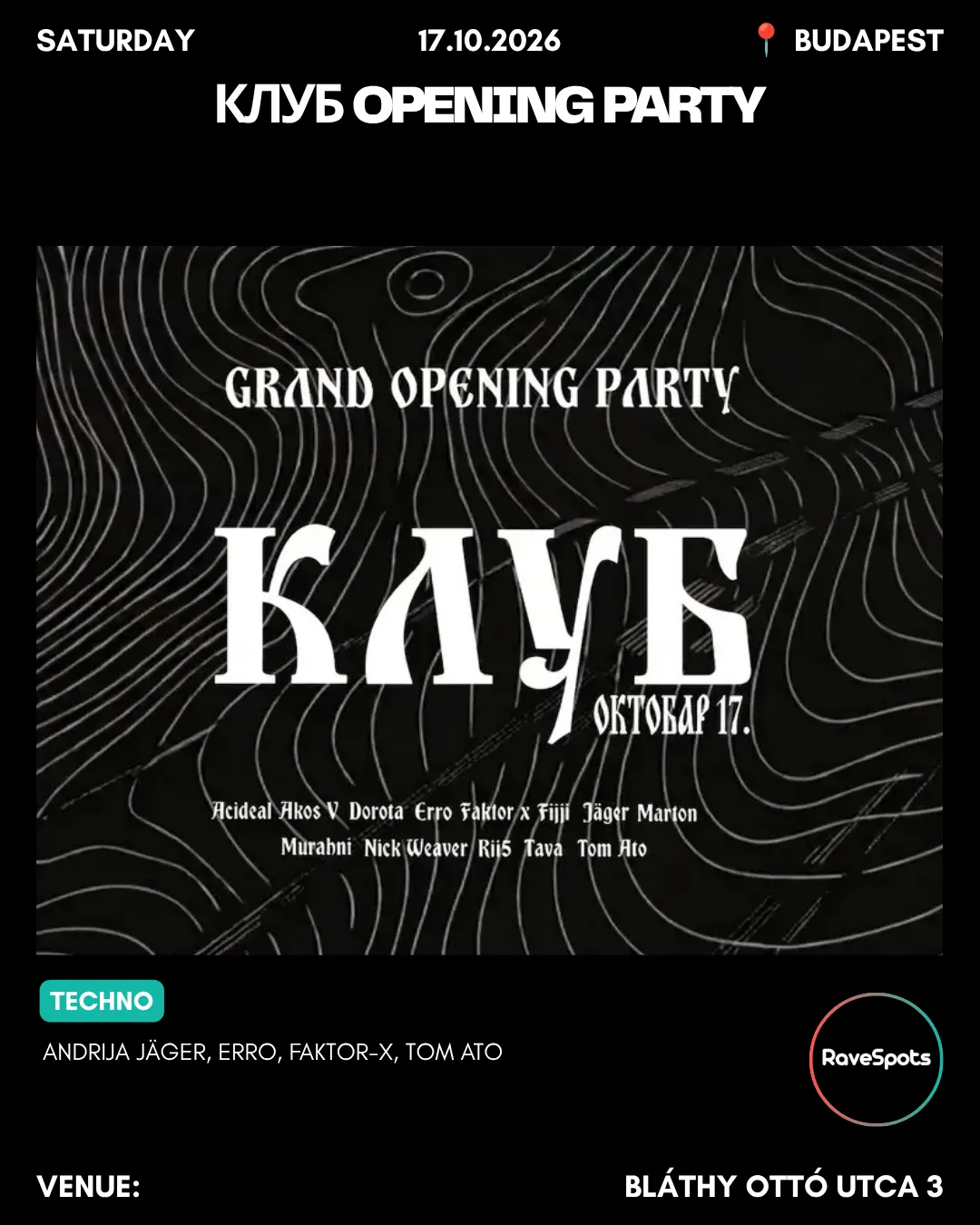 Budapest rave & club picks, 16–17 Oct 2026, slide 7 of 11